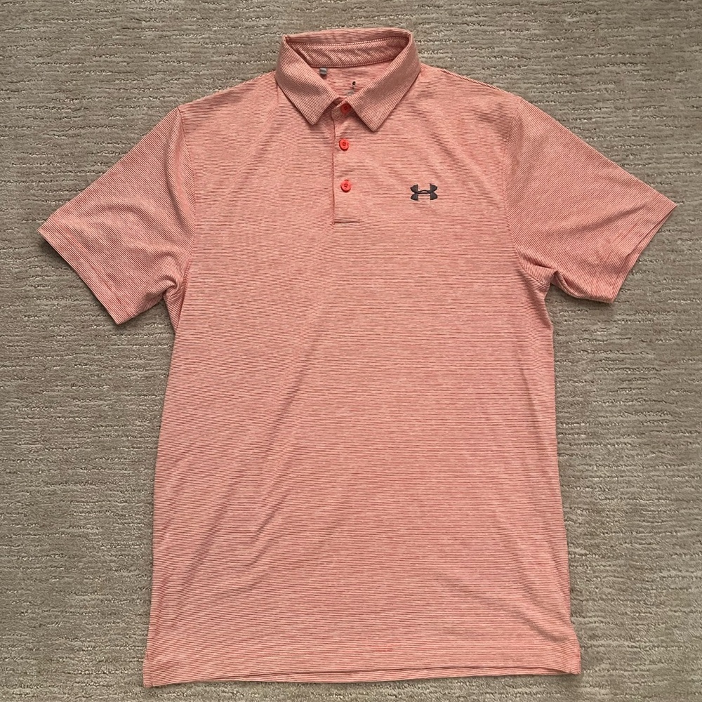 UNDER ARMOUR Orange Golf Polo Short Small